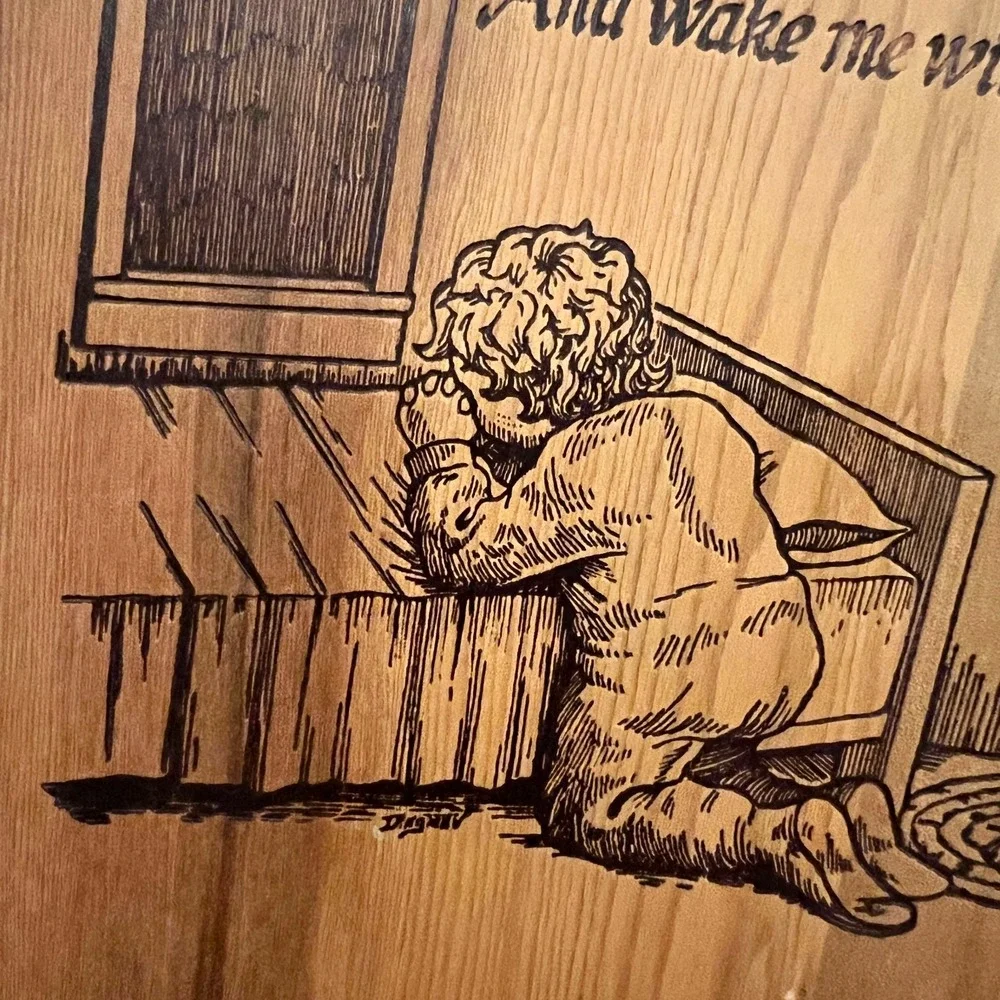 Vintage MCM Wall Plaque Children's Bedtime Prayer 